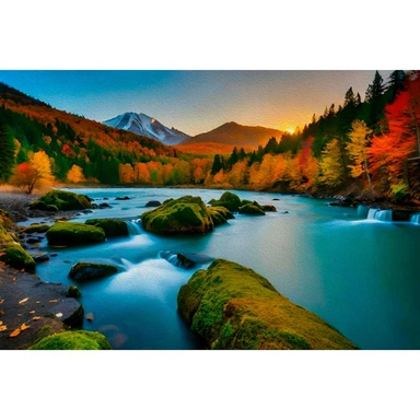 Набор для творчества Алмазная мозаика 20х30 см Осень в горах НД-0988