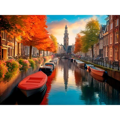 Набор для творчества Алмазная мозаика 30х40см Утро в Амстердаме НД-6318