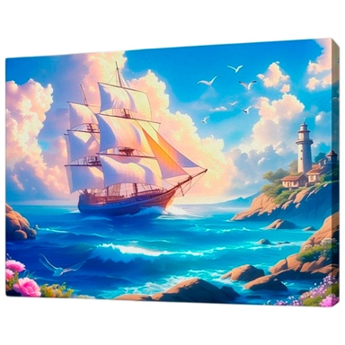 Набор для творчества Роспись по холсту 30х40 см Корабль в бухте Х-5181