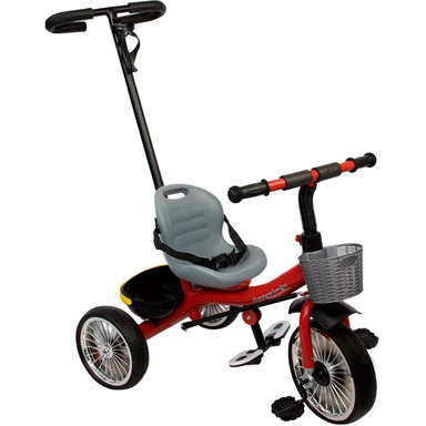 Велосипед трехколесный с ручкой, Красный от 3 до 5 лет, до 25 кг