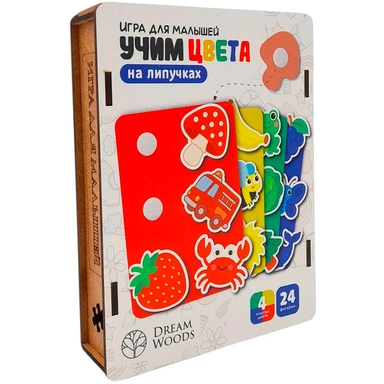 Деревянный Игра-головоломка для малышей на липучках Учим Цвета G-021