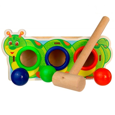 Деревянная Стучалка  Гусеница 115201