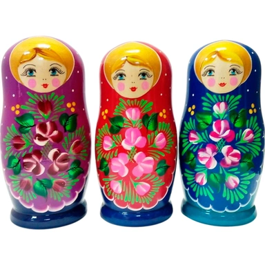 Деревянная Матрешка 5 в 1 средняя Цветы, Эскиз 20, Цветочная композиция М05140320