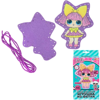 Набор для творчества Игрушка из фетра Лол Со стразами кукла лол MultiArt FETR-129616