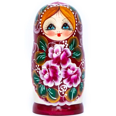 Деревянная Матрешка 5 в 1 малая Цветы, Эскиз 03, Розы М05110303