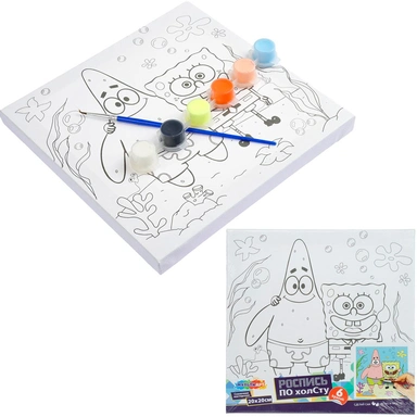 Набор Для Творчества Холст для росписи 20*20 см Спанч Боб и Патрик МУЛЬТИ АРТ CANV20X20-131171