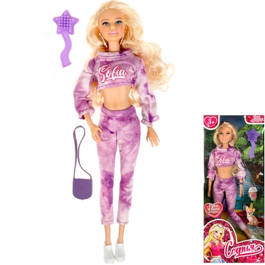 Кукла Карапуз 66001-C55-S-BB 29 см София, руки и ноги сгиб, акс