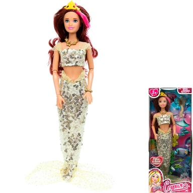 Кукла Карапуз 66001M-13-S-BB София 29см, руки и ноги сгиб., Русалка, акс