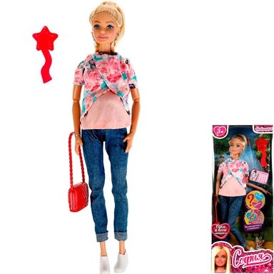 Кукла Карапуз 66001B1-C9-S-BB София 29см беременная, руки и ноги сгиб, акс