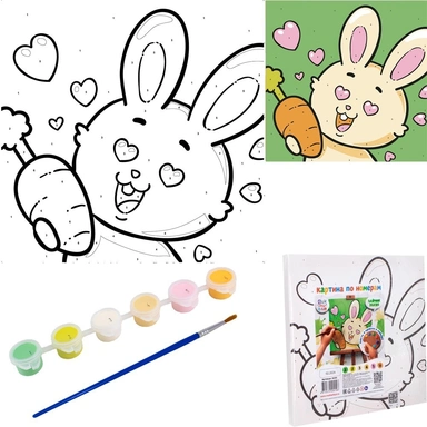 Набор для творчества Картина по номерам 20*20см Зайчик К101 Фин-ти-Флю