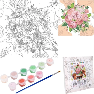 Набор для творчества Картина по номерам 20*20см Нежный букет К115 Фин-ти-Флю