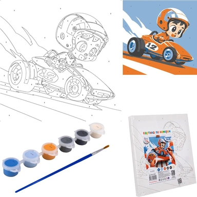 Набор для творчества Картина по номерам 20*20см Гонщик К106 Фин-ти-Флю
