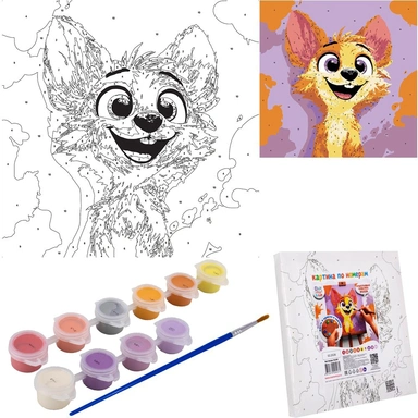 Набор для творчества Картина по номерам 20*20см Счастливая собачка К109 Фин-ти-Флю