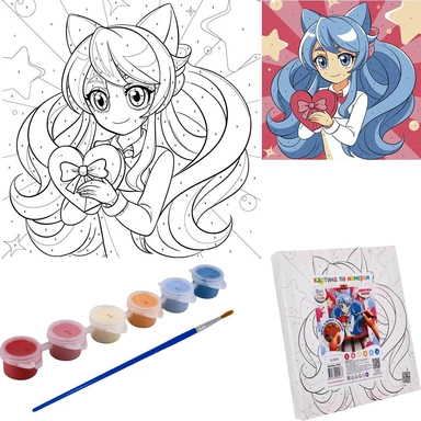 Набор для творчества Картина по номерам 20*20см Девочка К105 Фин-ти-Флю