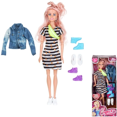 Кукла Карапуз BFSET2-S-BB 29 см, руки и ноги сгибаются, с аксессуарами