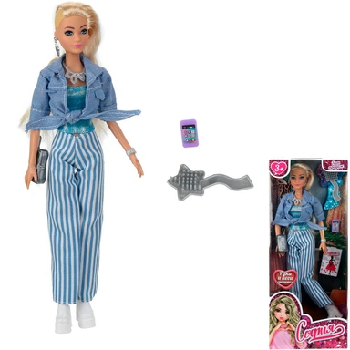 Кукла Карапуз 66001-KK-S-BB София 29см, руки и ноги сгиб, выбритый висок