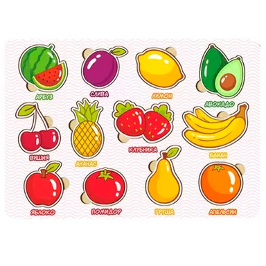 Деревянный Рамка-вкладыш Фрукты 27*19 см АПЛ325