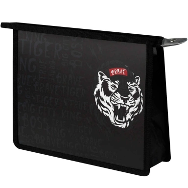 Папка для тетрадей на молнии 1 отделение Дерзкий тигр 72360