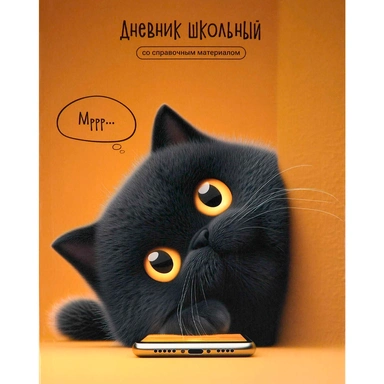 Дневник 48 л. Кот с телефоном 72763