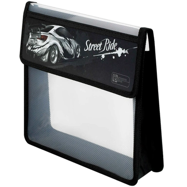 Папка для тетрадей на липучке 1 отделение А4 Белая машина 72374