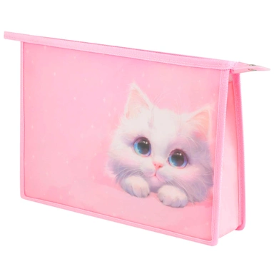 Папка для тетрадей на молнии 1 отделение Белый кот 72353