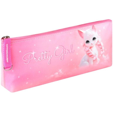 Пенал на молнии Кошка с косами 21х3,5х8 71977