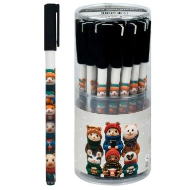 Ручка шариковая синяя Вязаные звери 71666