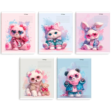 Тетрадь 18 л. клетка Дерзкие зверушки 70907