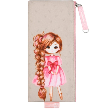Пенал на молнии Девочка с косой 19.5х9 см 71999