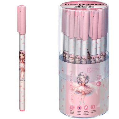 Ручка шариковая синяя Балерина с цветочками 72895