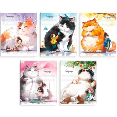 Тетрадь 18 л. клетка Большие коты 70894