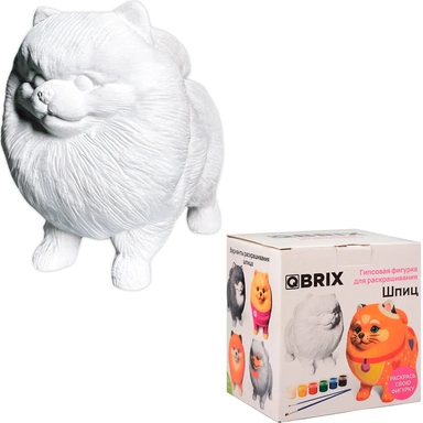 Набор для творчества Гипсовая фигурка для раскрашивания Шпиц QBRIX 25001