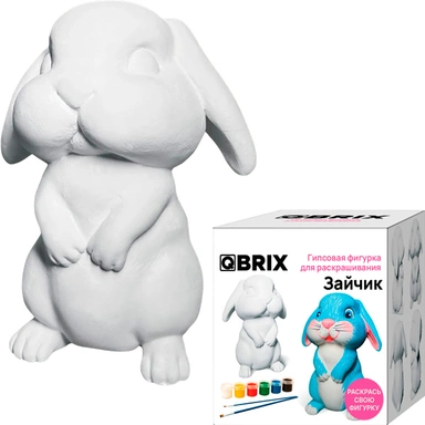Набор для творчества Гипсовая фигурка для раскрашивания Зайчик QBRIX 25002
