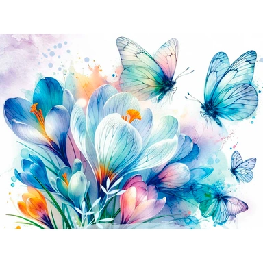 Конверт для подарочного сертификата без надписи (бабочки и цветы) 5.0002456