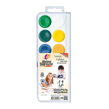 Акварель 12 цв. Школа творчества медовые б/к 29С1756-08 /ЛУЧ/