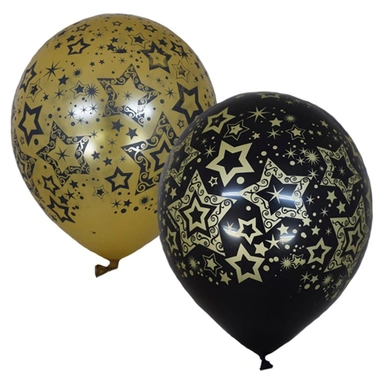 Шар 12 30 см BLACKGOLD 5 ст. рис Голливуд  6055462 25 шт /цена за упак/