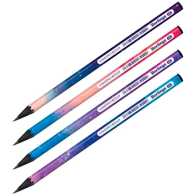 Карандаш ч/гр Universe HB черное дерево круглый. 320764  Berlingo