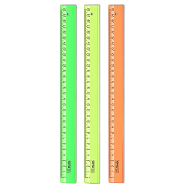 Линейка 30см СТАММ Neon Crystal пластиковая 010246
