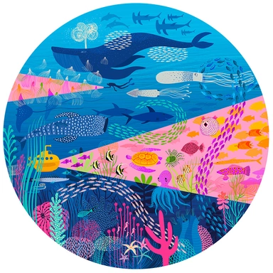 Пазл 500 Подводный мир.Круглый P1001 СТОК